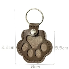 Leather Memorial Pet Hair Storage Bag Cat Paw Keychain Handmade Homemade Pet Memorial Keychain