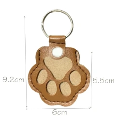 Leather Memorial Pet Hair Storage Bag Cat Paw Keychain Handmade Homemade Pet Memorial Keychain