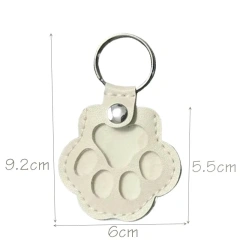 Leather Memorial Pet Hair Storage Bag Cat Paw Keychain Handmade Homemade Pet Memorial Keychain