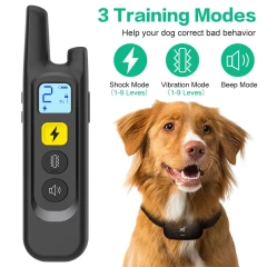 Remote Dog Training Collar System Pet Anti Barking Device Portable 2 in 1 Wireless Electric Dog Fence with Waterproof Charger