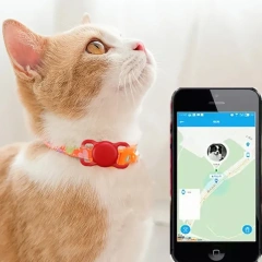 Custom Airtag Case Dog Cat Collar GPS Finder Colorful Luminous Protective Silicone Case Personalized Air Tag Tracker Case