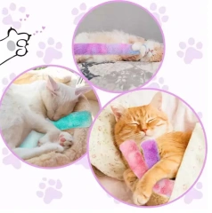 Autumn and winter cat plush gradient pillow, chewable cat stick, self-entertainment and boredom cat toy.