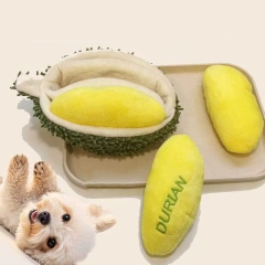 Interactive Dog Squeak Toys Plush Durian Pet Sniff Toy for Small Large Dogs Bite Resistant Puppy Sounding Toys Pet Supplies