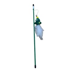 Christmas Series Plastic Pole Plush Doll Toy Cat Teaser Elk Snowman Cat Interactive Toy