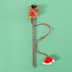 Wholesale Pet Cat Toys Cartoon Christmas Tree Elk Snowman Interactive Christmas Pet Cat Teaser Toys for Cats