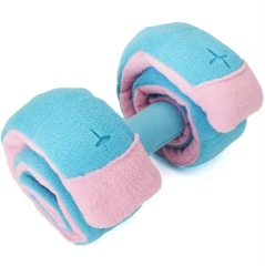 Eco-Friendly Cute Style Interactive Plastic Dog Dumbbell Puzzle Toy Hidden Food Decompression Play Toy for Pets