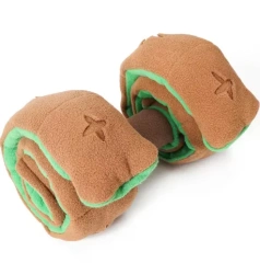 Eco-Friendly Cute Style Interactive Plastic Dog Dumbbell Puzzle Toy Hidden Food Decompression Play Toy for Pets