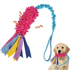 Creative Colorful Pet Chew Toy Plush Squeaky Grind Teeth Toy Funny with Sound Teething Resistant Rope Toy Training Interactive