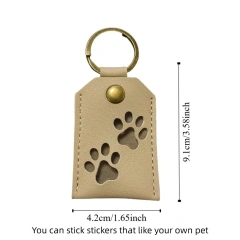 Cat Dog Claw Pet Hair Storage Bag Puppy PU Leather Pet Hair Keychain Keyring Memorial Dogs Paw Pendant Pet Lovers