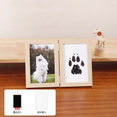 Pet Memorial Gifts for Pet, Dog Paw Print Frame Kit,Inkless Paw Print Kit,zWooden Pawprint Photo Frame,Gifts for Pet Lovers