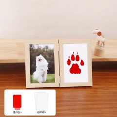 Pet Memorial Gifts for Pet, Dog Paw Print Frame Kit,Inkless Paw Print Kit,zWooden Pawprint Photo Frame,Gifts for Pet Lovers