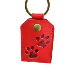 Cat Dog Claw Pet Hair Storage Bag Puppy PU Leather Pet Hair Keychain Keyring Memorial Dogs Paw Pendant Pet Lovers