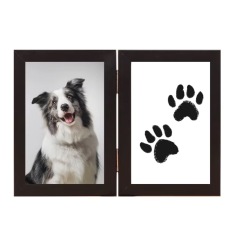 Wood Dog Picture Frame Paw Print Kit Pet Memorial Gift for Dog Lovers