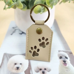 Cat Dog Claw Pet Hair Storage Bag Puppy PU Leather Pet Hair Keychain Keyring Memorial Dogs Paw Pendant Pet Lovers