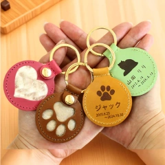 Paw Shape Pet Hair Memorial Pouch Cute Keepsake Storage Bag for Cat/Dog Fur, Keychain Attachment for Pet Loss Memorial Jewelry
