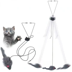 Interactive Cat Toy Cats Mouse Toys Hanging Door Retractable plaything Funny Self-hey kitten Scratch Rope Mouse Toy Pet Products