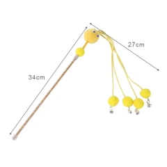 New Design Interactive Training Toy for Cats Casual Fairy Stick Bell Teaser Wand Big Eyes Made of Durable Plastic Toys for Pets