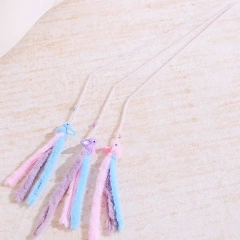 Cat Toys Plush Tassel Cats Teaser Stick Wool Rabbit Cat Toys Interactive Cute Sticks Cats Toy with Bell Kitten Toy Pet Supplies