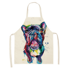1Pcs Apron Cotton Linen Cooking Cute Cat Printed Home Sleeveless