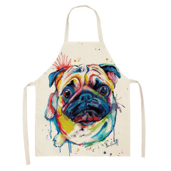 1Pcs Apron Cotton Linen Cooking Cute Cat Printed Home Sleeveless
