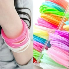20PCS Neon Fluorescent Luminous Silicone Bracelets Wristband Candy Gummy Hairband Unisex bangles Glow Rubber Bracelet Wholesale