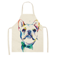 1Pcs Apron Cotton Linen Cooking Cute Cat Printed Home Sleeveless