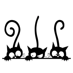 Three Kittens Creative Wall Stickers Home Decoration For Children's Room Living Room Porch Art Decals Peel & Stick PVC Wallpaper