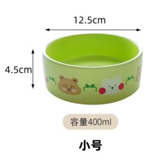 Pet Ceramic Bowl New Cute Cartoon Style Food and Water Bowl for Cats Dogs Solid Pattern