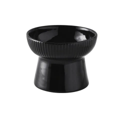 Anti Knock Ceramic Cat Bowl Creative Slanted/Flat Mouth Pet High Foot Bowl Non-slip Multi-use Pet Drinking Feeder Kitten Puppy