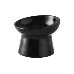 Anti Knock Ceramic Cat Bowl Creative Slanted/Flat Mouth Pet High Foot Bowl Non-slip Multi-use Pet Drinking Feeder Kitten Puppy