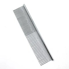Dog Cat Metal Double Row Teeth Brush Grooming Hair Comb Fur Rake Tool Useful Dog Fur Grooming