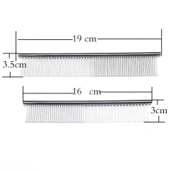 Dog Cat Metal Double Row Teeth Brush Grooming Hair Comb Fur Rake Tool Useful Dog Fur Grooming
