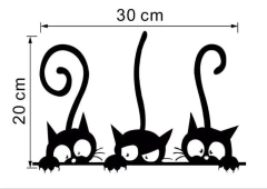 Three Kittens Creative Wall Stickers Home Decoration For Children's Room Living Room Porch Art Decals Peel & Stick PVC Wallpaper