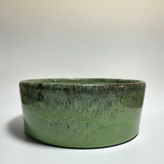 Pet-shaped purple clay pottery bowl