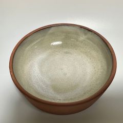 Pet-shaped purple clay pottery bowl