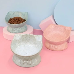 Ceramic Bowl for Cats Dogs Neck Protection Slanted Mouth Pet Feeders