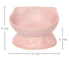 Ceramic Bowl for Cats Dogs Neck Protection Slanted Mouth Pet Feeders
