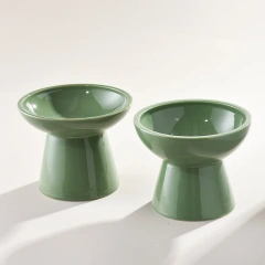 Wholesale Ceramic Cat Bowl Protect Cervical Spine Cat Food Feeder Dog Drinking Bowl High Foot Pet Ceramic Bowl