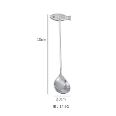 New Cute Cat 304 Stainless Steel Spoon Hollow for Ice Cream Coffee Tea Dessert Spoon Kitchen Tableware Customize Logo Name