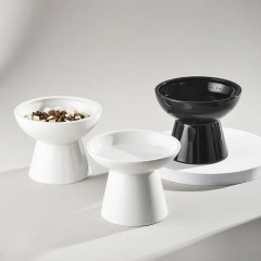 Wholesale Ceramic Cat Bowl Protect Cervical Spine Cat Food Feeder Dog Drinking Bowl High Foot Pet Ceramic Bowl