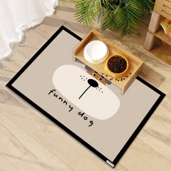 VIKAMA Semi-Circular Cute Cartoon Pet Anti-Dirt Mat-Waterproof, Oil-Resistant, Food-Proof, Quick-Drying, Easy To Clean