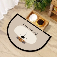 VIKAMA Semi-Circular Cute Cartoon Pet Anti-Dirt Mat-Waterproof, Oil-Resistant, Food-Proof, Quick-Drying, Easy To Clean
