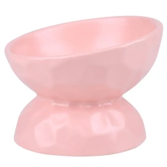ceramic Raised Cat Bowls, Tilted Elevated Food or Water Bowls , Stress Free, Backflow Prevention, Dishwasher and Microwave Safe