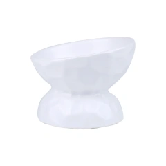 ceramic Raised Cat Bowls, Tilted Elevated Food or Water Bowls , Stress Free, Backflow Prevention, Dishwasher and Microwave Safe