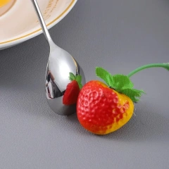 New Cute Cat 304 Stainless Steel Spoon Hollow for Ice Cream Coffee Tea Dessert Spoon Kitchen Tableware Customize Logo Name