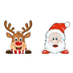 Merry Christmas vehicle stickers, waterproof Santa and reindeer window grilles, suitable for car computer stickers car sticker