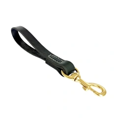 Genuine Leather Dog Leash Solid Copper Hook Reinforced Stitching Wear-Resistant Medium Large Pet Outdoor Train Walk Supplies