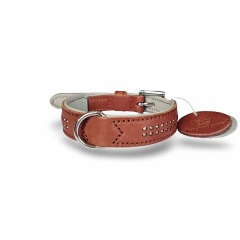 handmade Luxury genuine leather dog collar