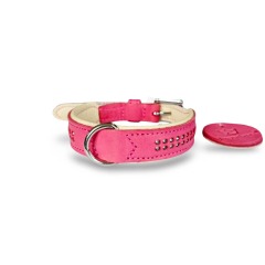handmade Luxury genuine leather dog collar