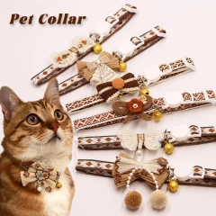 Pet Collar Adjustable Colorful Lace Flower Cat Collar Puppy Accessory Necklace Pet Collar Kitten Cute Dog Bell Cat Product